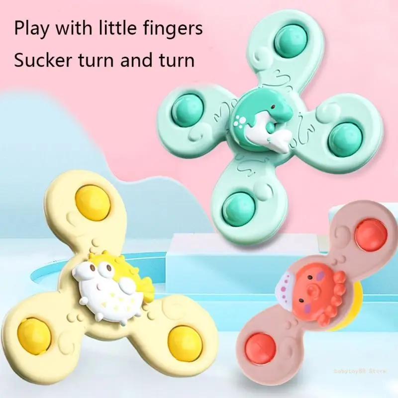 Y4UD Handhold Spinner Baby Bath Toy Highchair Bathtub Swimming Pool Water Playset