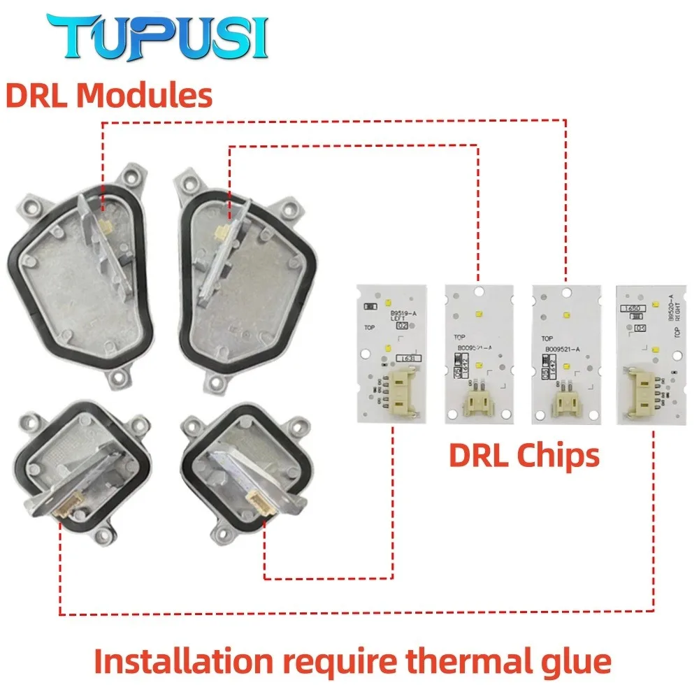 White Angel Eyes DRL Board 63117428792 for BMW X1 F48 2017-2019 LED Headlight Blue Red Daytime Running Light Module 63117428791