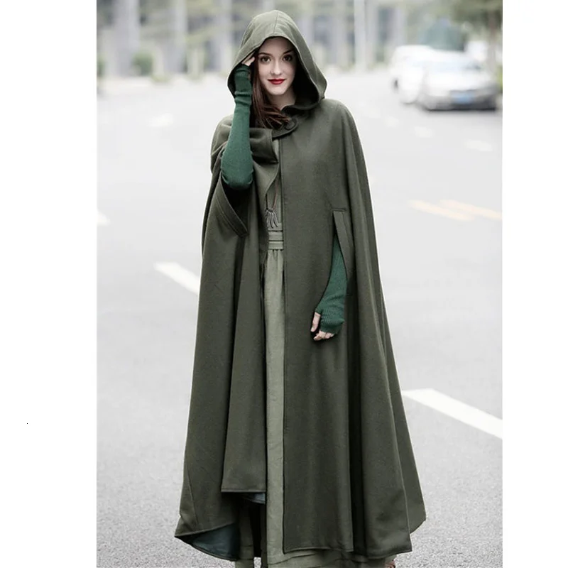 Manteau Fin à Capuche Gothique Médiéval pour Femme, SAFCapes de Vampire Vintage, 7.5, Pardessus, Costumes de Cosplay d'Halloween