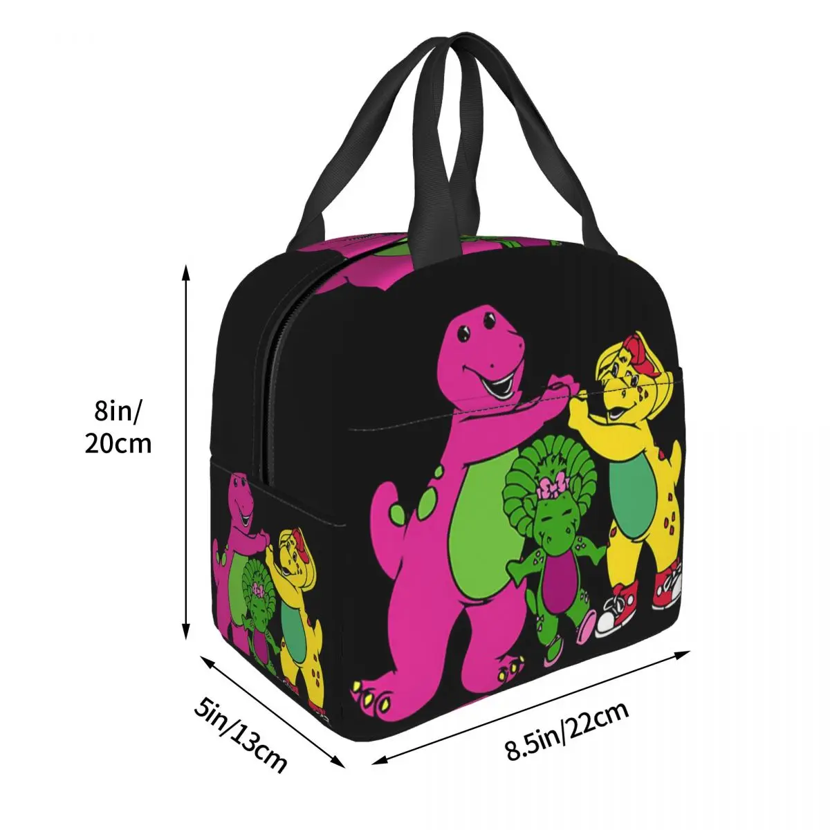 Barney And Friends Lunch Bags Insulated Bento Box Waterproof Lunch Tote Resuable Picnic Bags for Woman Kids School