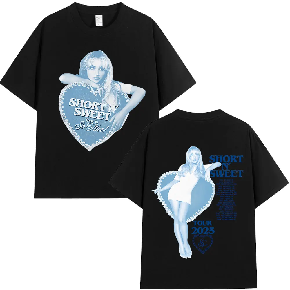 

T-shirt Sabrina Carpenter Short N'Sweet Tour 2026 Fan Gift Men's Women's Clothing Harajuku Aesthetic T-shirt Y2K Street Clothing