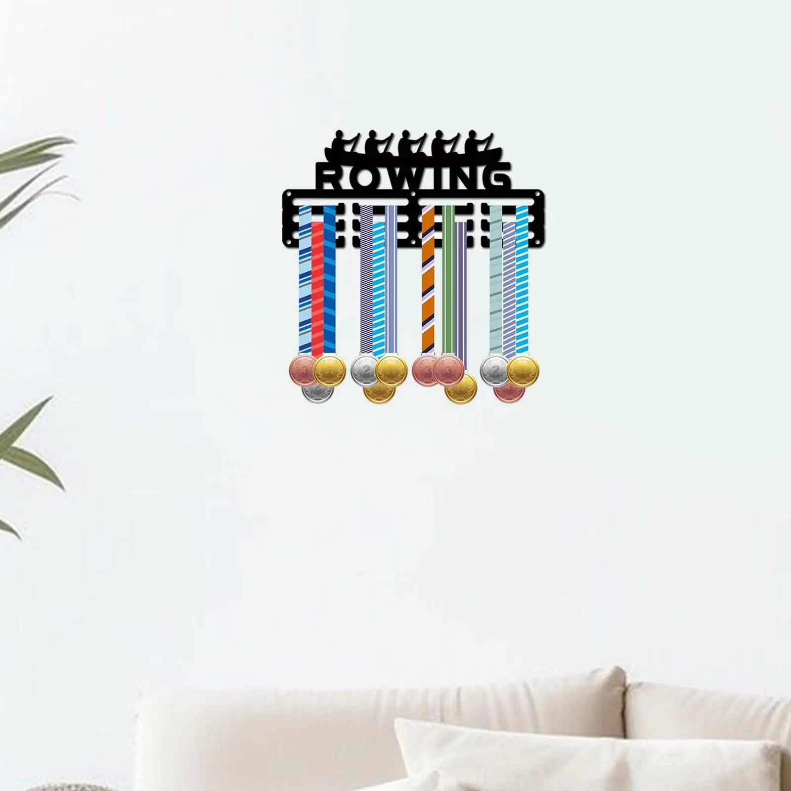 Rowing Medals Display Hanger Running Iron Race Gymnastics Medals Display Holder Medal Hanging Frame Rack Award Ribbon Organizer
