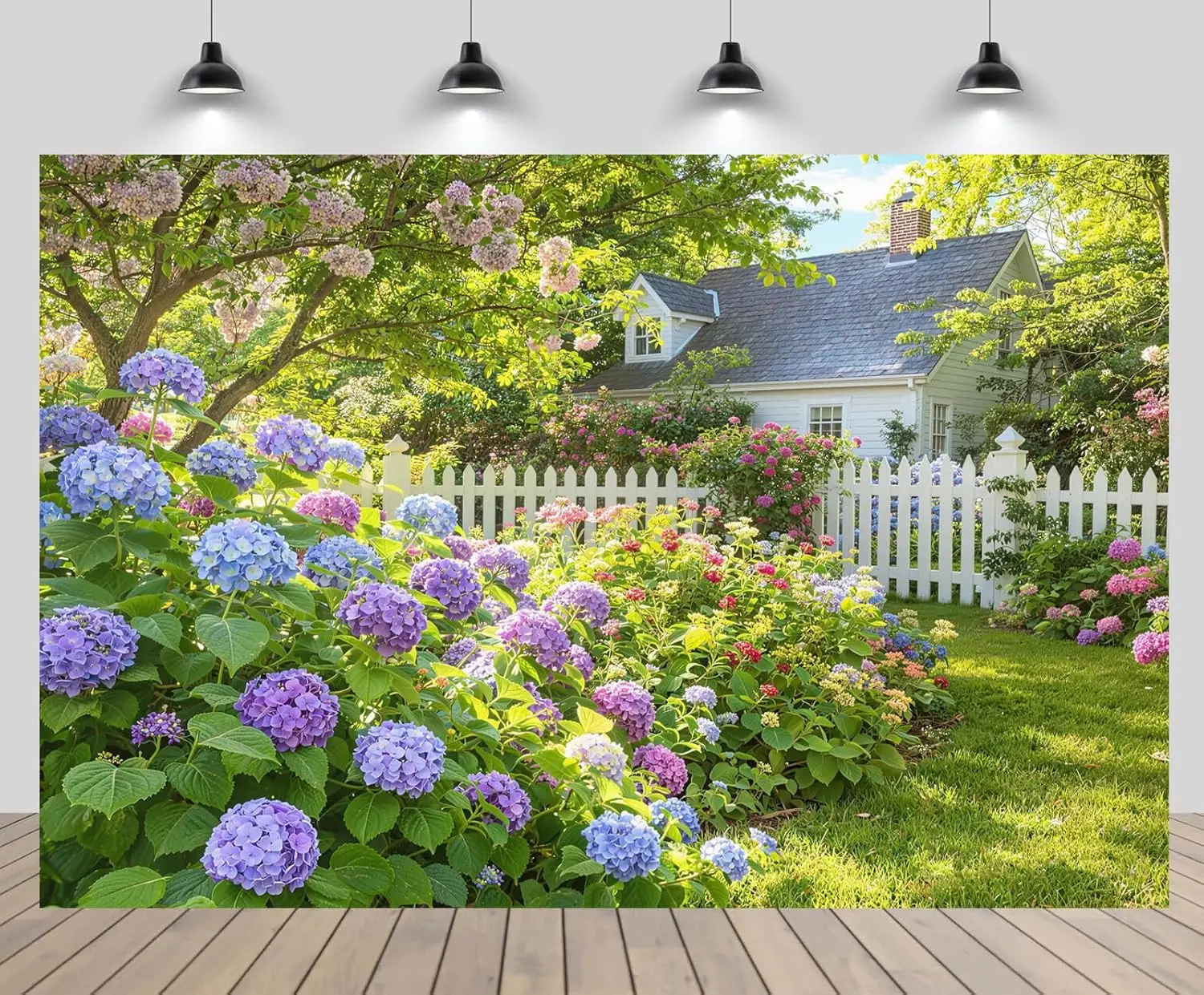 Floral Garden Tapestry Wall Decor Art Print Cottagecore Style Nature Background Hydrangea Flower Home Decoration Backdrop