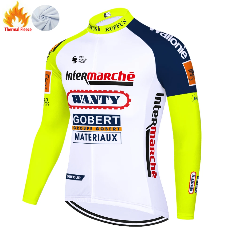 2024 wanty cycling jersey long sleeve winter fleece ropa ciclismo invierno wielerkleding heren cycling clothing men maillot vtt