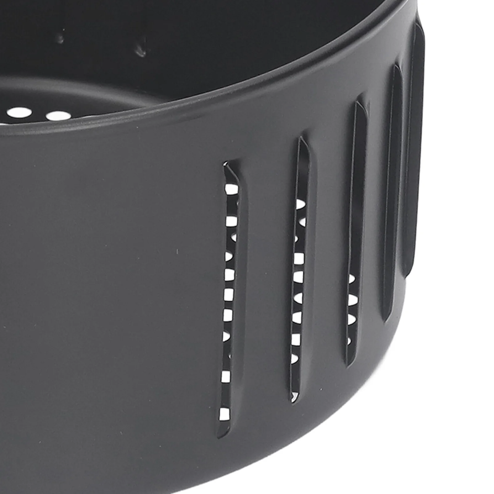 سلة تجفيف المقلاة 2.6 لتر طلاء غير لاصق للطعام من الفولاذ الأسود سلة المقلاة بفتحات متعددة قابلة لإعادة الاستخدام للشوي