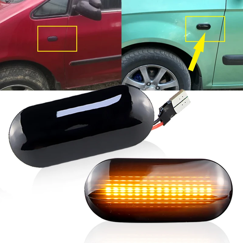 2X LED Dynamic Side Marker Turn Signal Light Indicator for VW Bora Golf 3 4 MK4 Jette Lupo Passat Z2 3BG Polo SB6 SEAT Ibiza T5