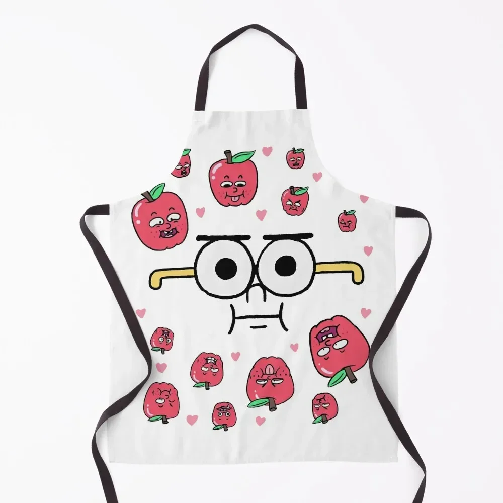 

Apple and onion cartoon wallpaper Apron beauty master Cute Kitchen Apron