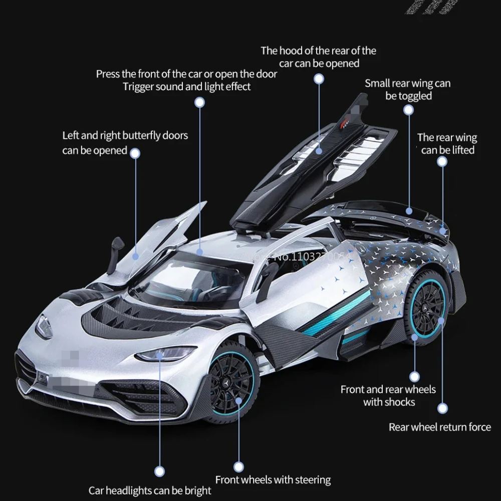 1/24 jeden samochód sportowy odlew ze stopu zabawki modele światło dźwiękowe wycofuje kolekcję wysokiej imitacja metalu pojazdów upominki świąteczne dla dzieci