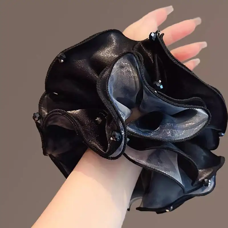 Koreanische Vintage Farbverlauf-Gaze-Haargummis Elegante Elastische Haarbänder für Damen Schicke Dutt- und Pferdeschwanz-Haaraccessoires – Detail 4