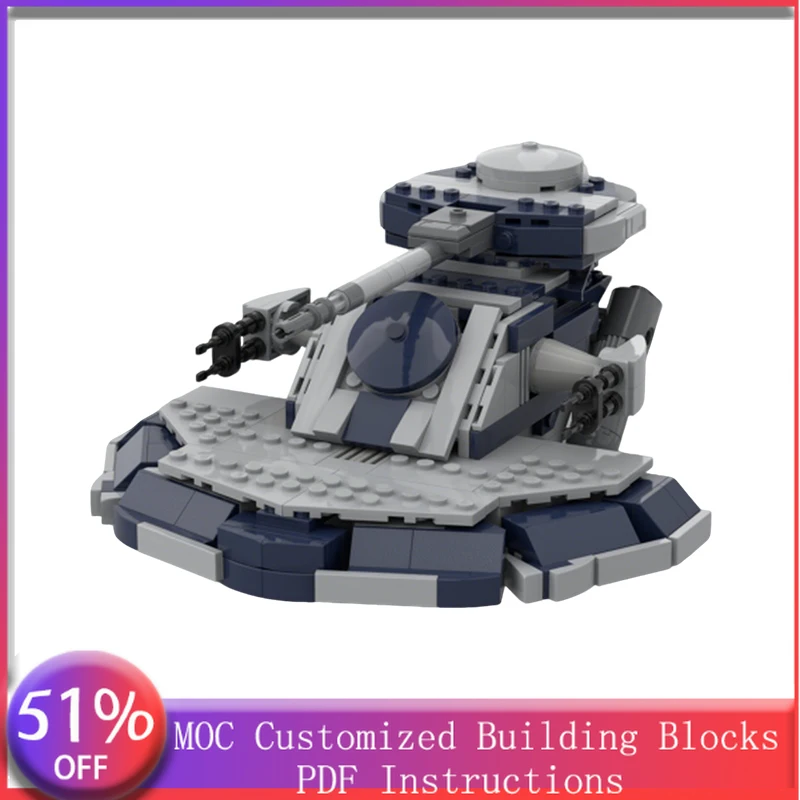 

352 PCS Star Battle Blue-gray color scheme tank MOC Customize Modular Building Block Kids Model Brick DIY Boys Holiday Toy Gifts