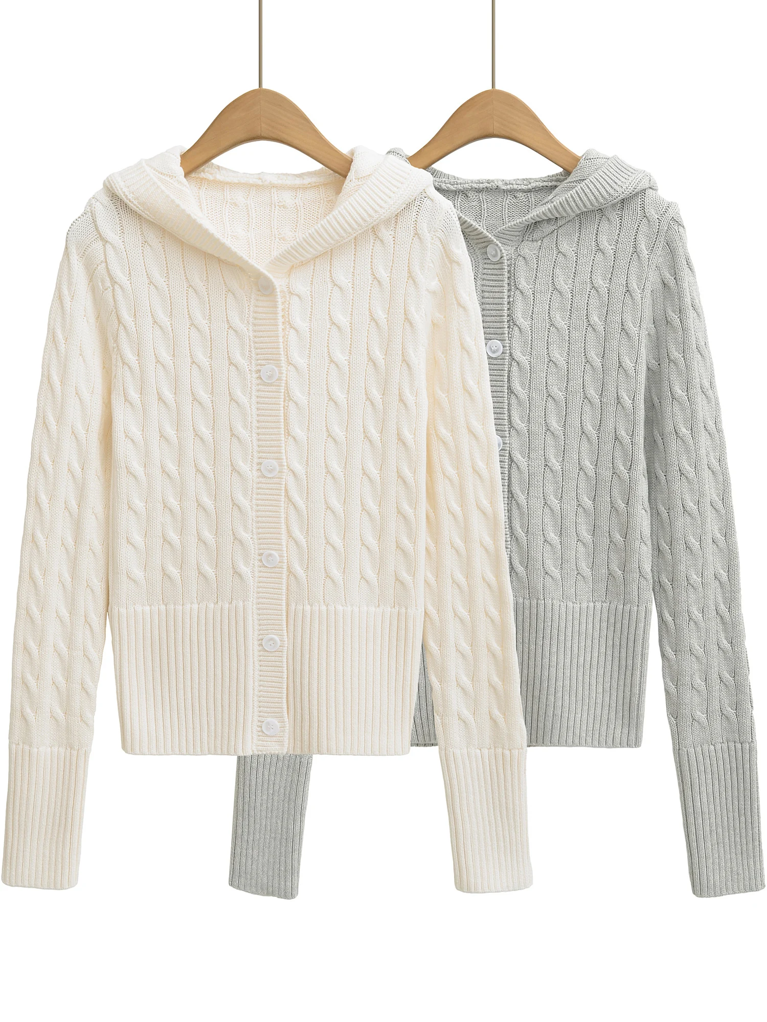 سترة نسائية محبوكة بخطاف أمريكي عتيق طويل Sve رغبة نقية بقصة ضيقة للعمل الثقيل وزر واحد كاجوال Faion #5