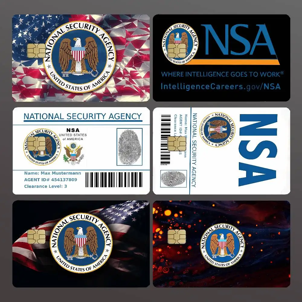 N-NSA Cool Credit Skin Cover Card Stickers 4PCS Film Bus Pass Front Decoration Bank Debit Waterproof