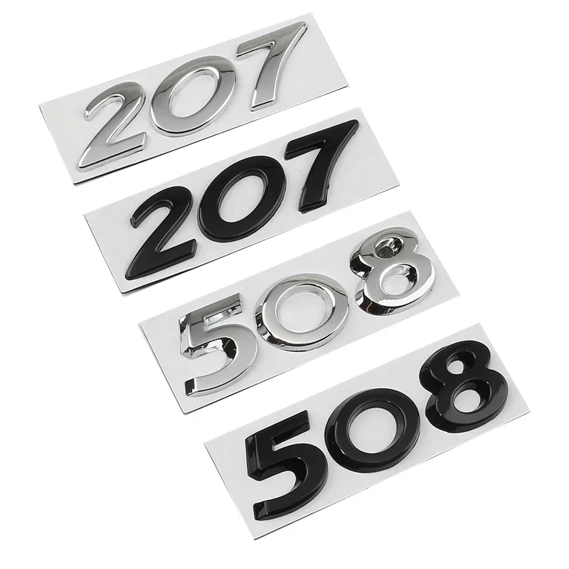 

Car Metal Rear Trunk Peugeot Letters Logo Badge Emblem Sticker For Peugeot 206 207 301 308 307 408 508 Decoration Accessories