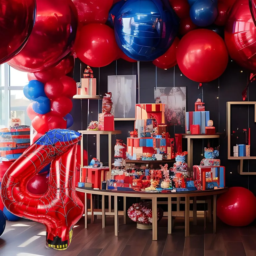 40 بوصة العنكبوت موضوع عدد احباط بالونات الأطفال لوازم بالونات الحفلات مع أرقام كلاسيكية 1 إلى 9 عيد ميلاد الديكور المورد