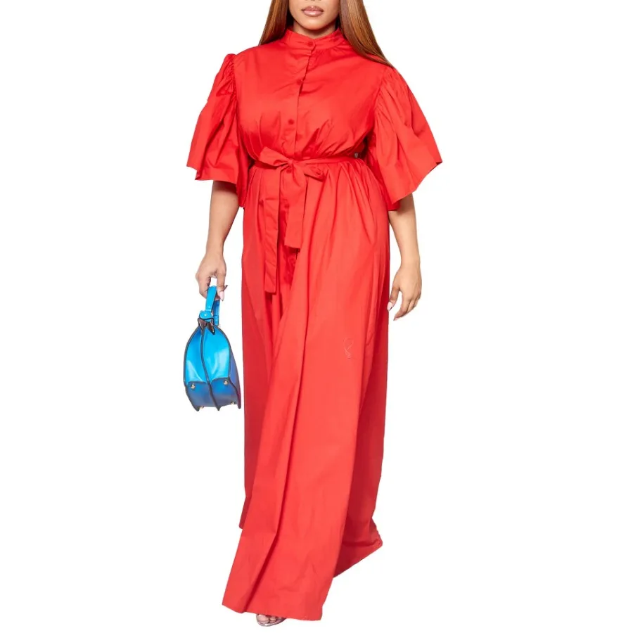 plus size Autumn Vintage Long Dress Women Holiday Maxi Sundress Long Sleeve Button Up Dress Casual Party Loose Shirt Vestidos