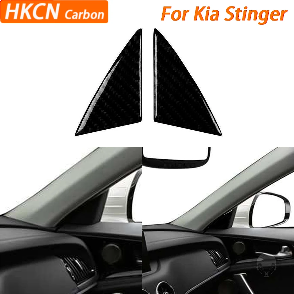 

For Kia Stinger 2019-2023 Piano Black Auto Inner A-Pillar Speaker Panel Trim Cover Car Interior Decoration Accessories Sticker