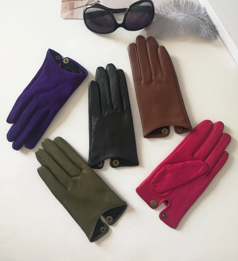 2024 Half Palm Glove Driving Fashion Genuine Real Goat Leather Gloves Women Fashion Mittens Real Leather G595