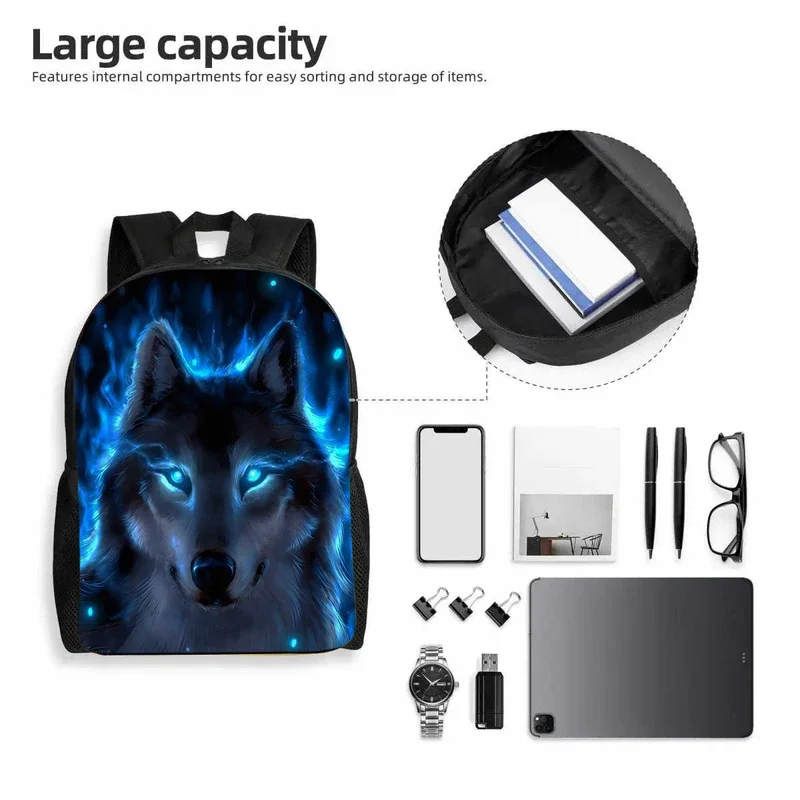 Mochila Wolf Mochilas para Colagem Escolar, Mochila para o Grau 1-4, Mochilas escolares para meninos e meninas, saco de livro de logotipo de impressão