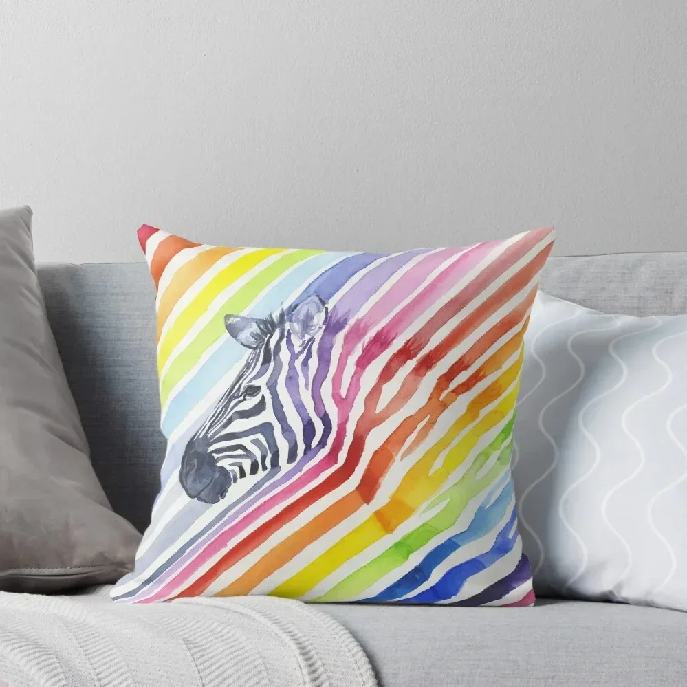 

Rainbow Zebra Stripes Throw Pillow Pillowcases For Pillows Decorative Pillow Covers For Sofa pillow