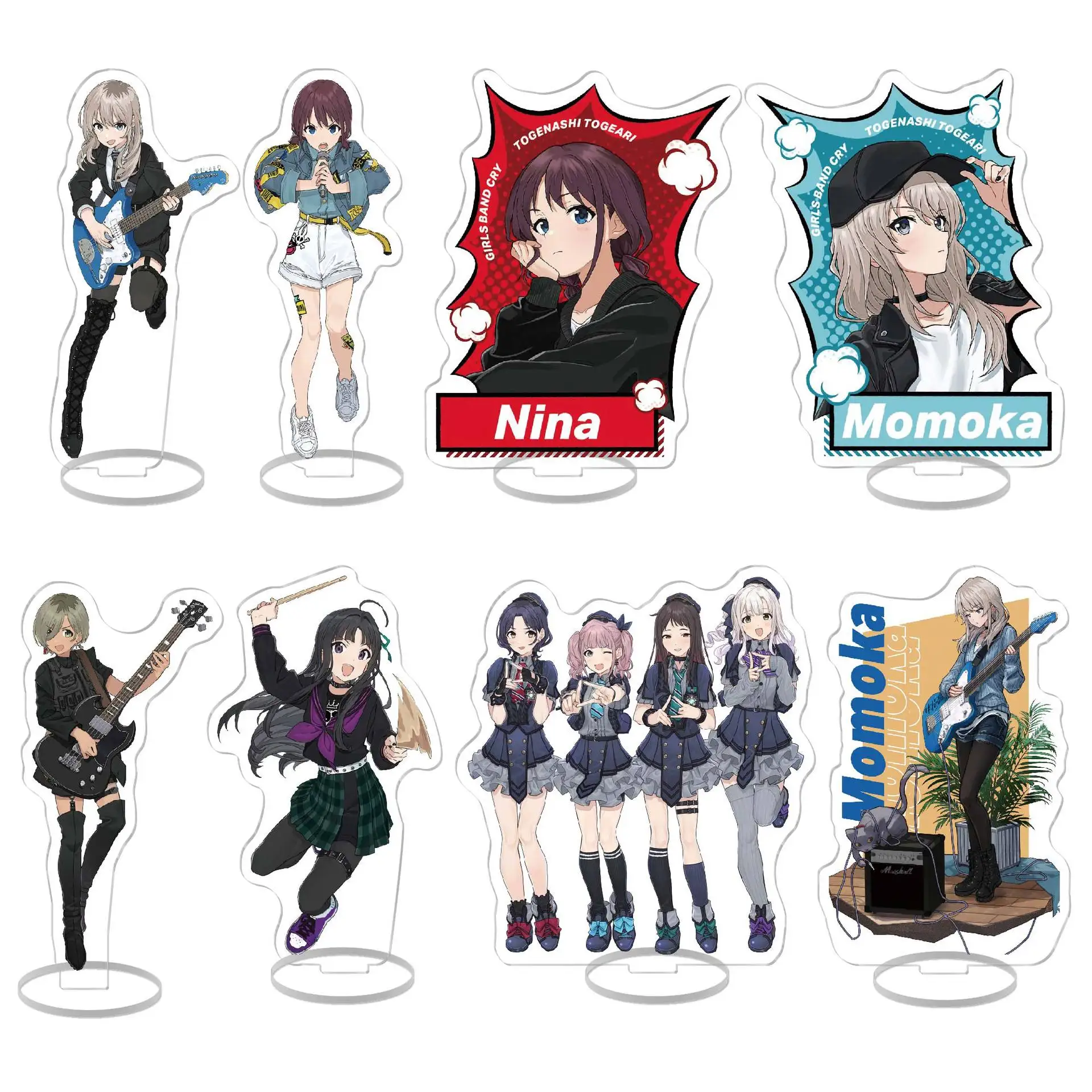 GIRLS BAND CRY Action Toy Figures NINA ISERI Stand Collection Ornament Accesorios MOMOKA KAWARAGI Acrylic Furnishing Articles