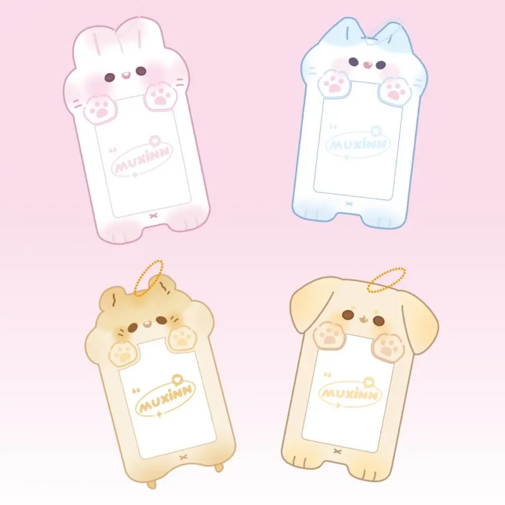 Kawaii Cartoon Korean Idol Photocard Holder Hamster Rabbit Korean Style Card Sleeve Protective Case INS Bus Card Holder Lady