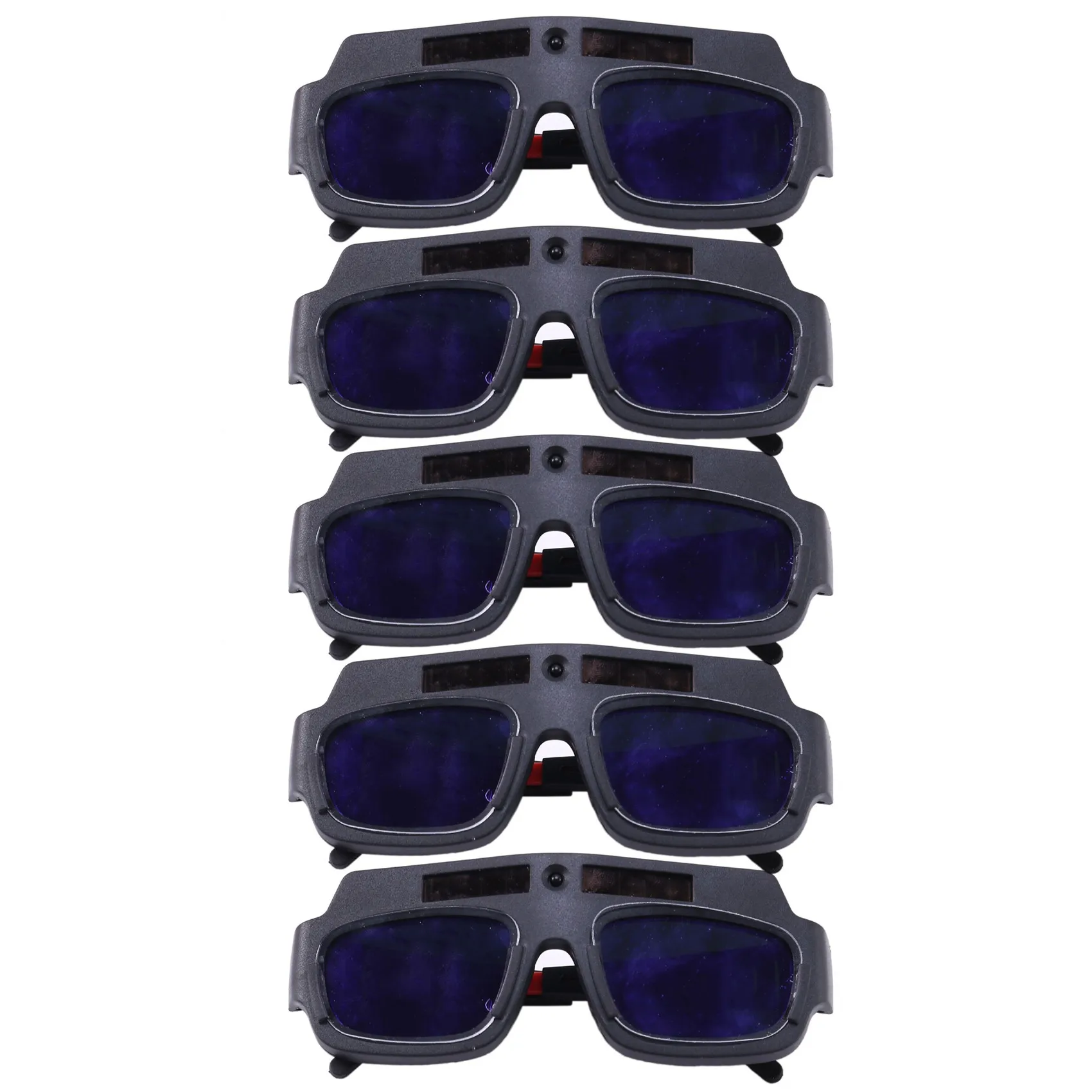 

A47U 5Pc Solar Powered Auto Darkening Welding Mask Helmet Goggles Welder Glasses Arc Anti-Shock Lens For Eye Protection