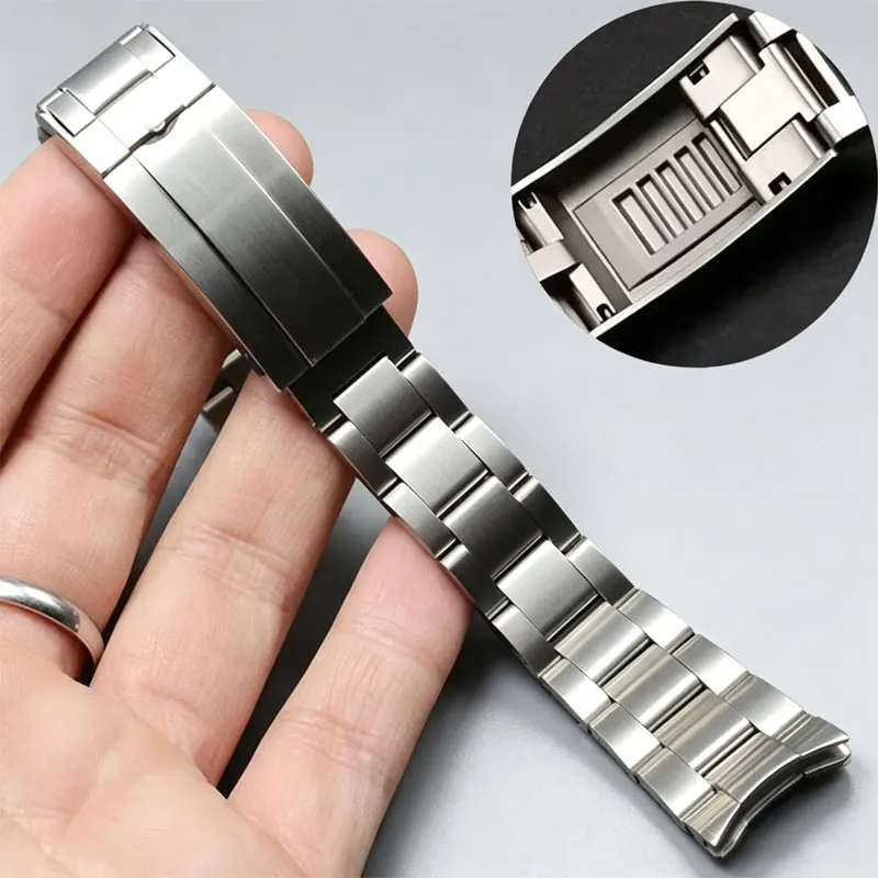 20/21mm 904L Watchbands For Rolex submariner daytona Watch Strap NH35 NH36 Glide Lock Clasp Solid Stainless Steel Watch Bracelet