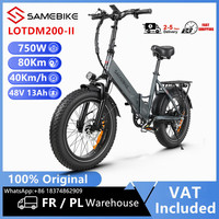 EU Stock SAMEBIKE LOTDM200-II Electric Bicycle 750W 48V13Ah 40KM/H Speed 20 Inch Fat Tire Electric Mountain E-Bike With NFC Card