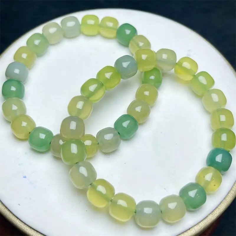 Natural Agate Bracelet Colorful Gemstone Bead Strings Fashion Beautifully Jewelry For Men And Women Gift 1PCS 9X8MM