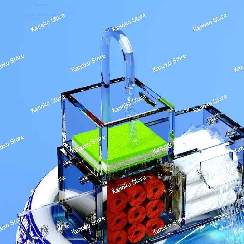 Round Tank Filter 3in1 Upper Filter Box Tank Drip Box Aquarium Filter  Aquarium Accessories Aquarium Filter External