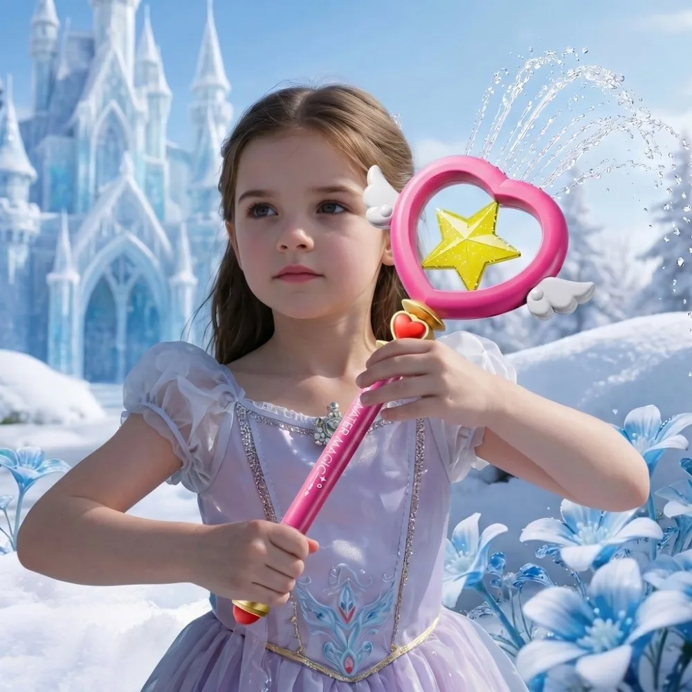 7-Hole Water Wand Fairy Wands Love Shaped Water Play Stick Star Impossible Splashing Spray Princess Water Spray