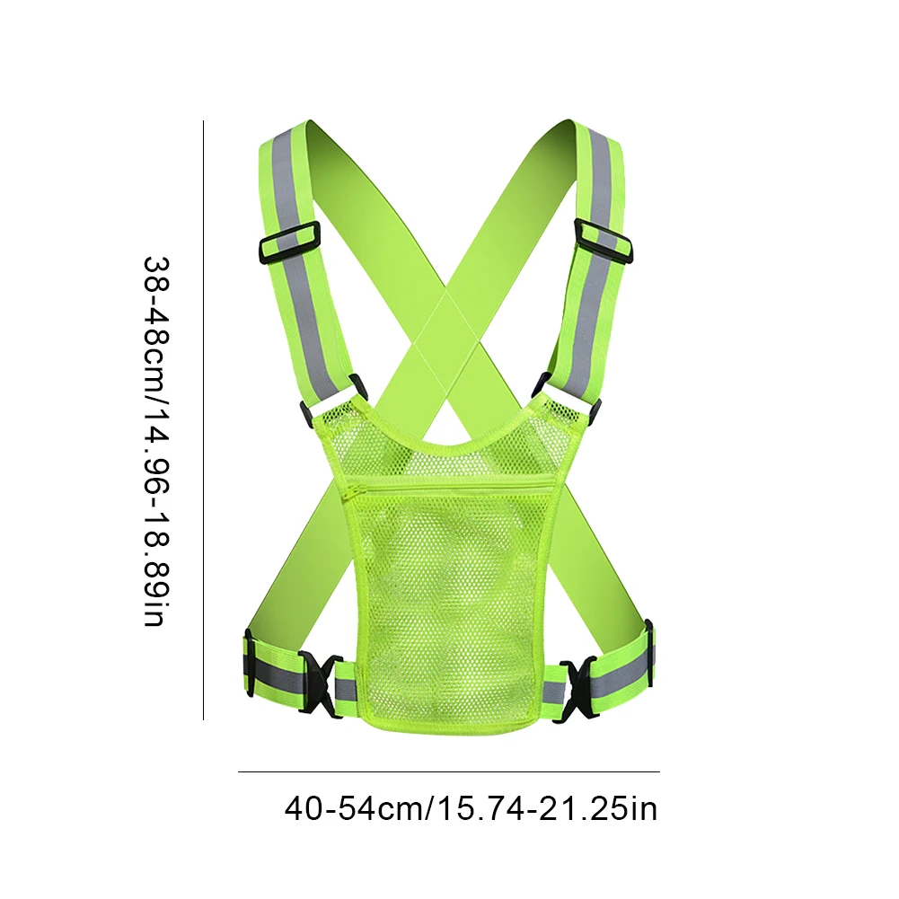 Gilet da corsa notturno gilet di sicurezza elastico leggero con custodia gilet da corsa ad alta visibilità regolabile per camminare in bicicletta