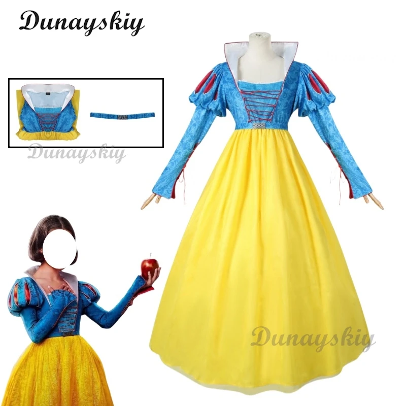 

Snow White Cosplay Costume Princess Dress Performance Outfit For Adult Women Halloween Carnival Party Disguise Suit Customized