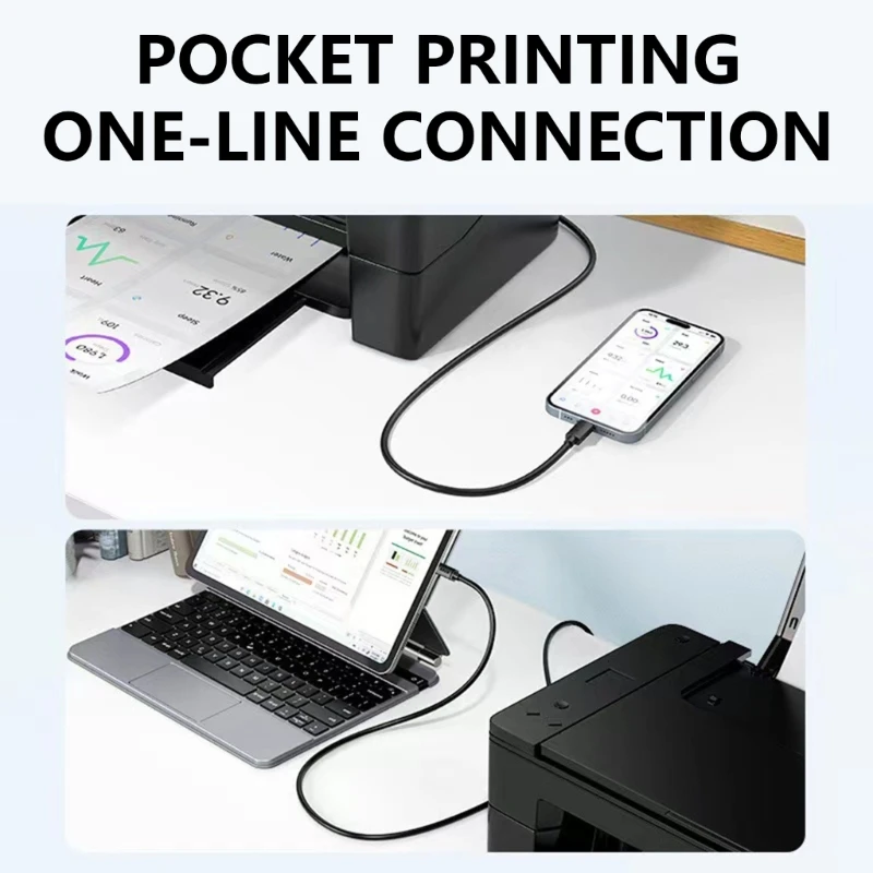 USB C to Square Port Printing Data Cord Wire 24/28AWG Male to Male Connector for Printers, Scanners Wide Compatibility  D2RC