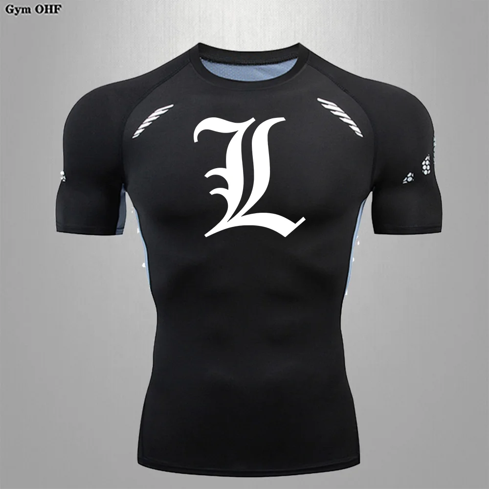 Men's long and short sleeved Asian tight fitting T-shirts, fitness sportswear, running clothes