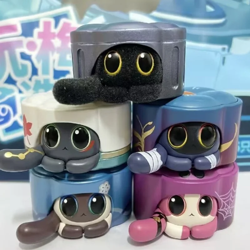 In Stock Collapse: Starry Sky Railway Cat Cake Picking Up Stray Pets Ruan Mei'S Creation Anime Mini Blind Bag Mystery Bag Gift