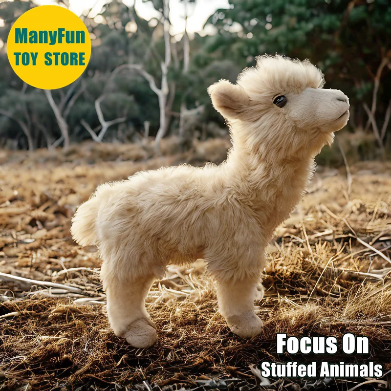 Peluche de Alpaca, Guanaco, Paca, Llama Realista, Juguete de Peluche, Muñeco de Simulación de Vicuña, para Amantes