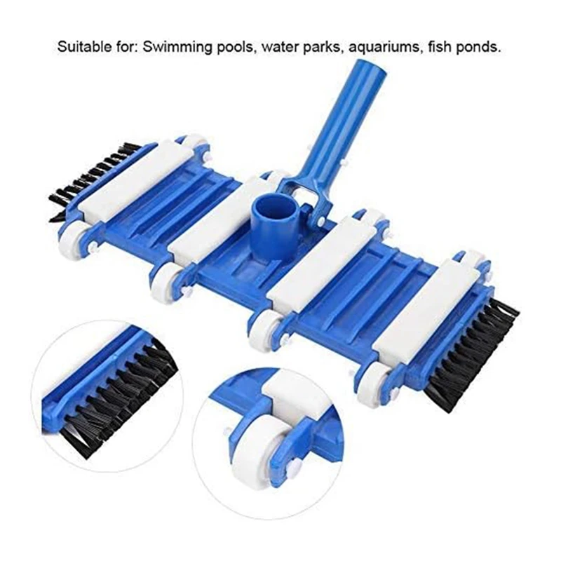 Swimming Pool Suction Head With Side Brush Wheel Wall Floor Fish Pond Swimming Pool Floor Cleaning Tool Summer