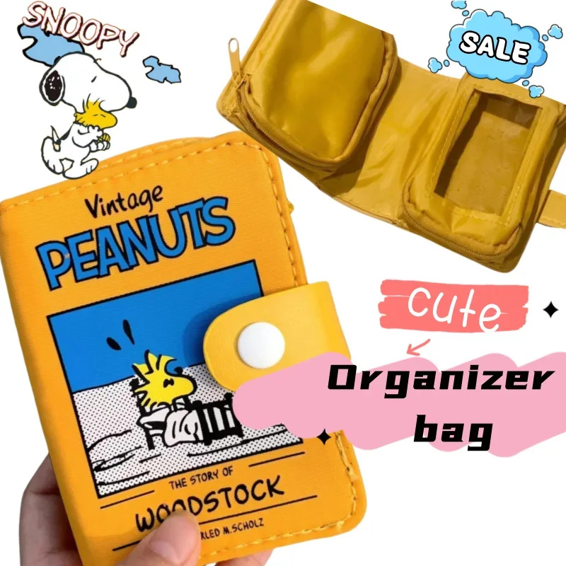 حقيبة تخزين مكياج مطبوعة على شكل شخصية كرتونية لطيفة سنوبي ذات قيمة عالية كاواي متعددة الوظائف ومحمولة ومطبوعة