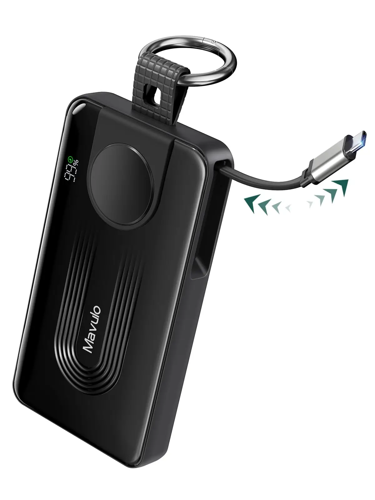 10000mAh Portable Charger for Samsung Galaxy Watch 6/6 Classic/5 Pro/4/3 Active 2/1 Power Bank 20W Fast Charging Retractable USB-C Cable Keychain Design LED display Travel Essentials Battery Pack for iPhone 15-17 Series