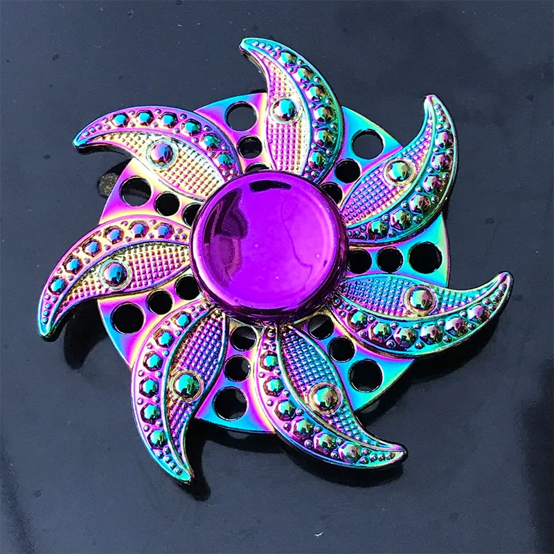 Neuer Metall-Regenbogen-Fidget-Spinner mit Farbverlauf R188 Geräuscharmes Lager EDC Handspinner Fingerspitzen-Gyro Anti-Angst Erwachsenenspielzeug Geschenke