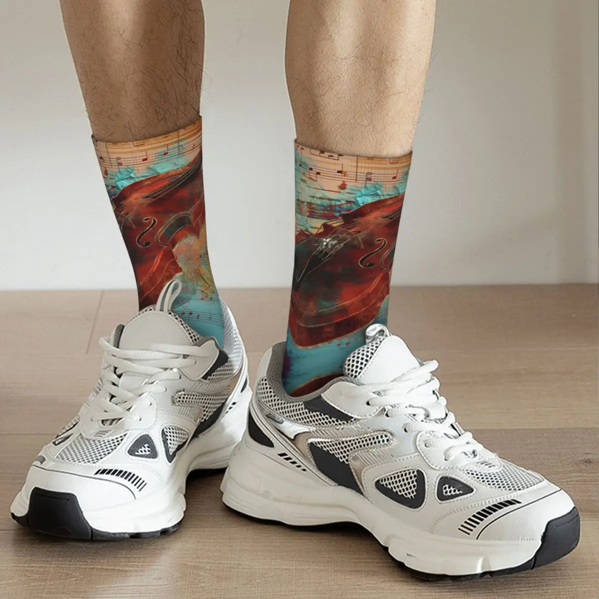 Violin Art Collage - Mixed Media Adult Socks Unisex socks,men Socks women Socks