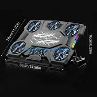 Laptop Cooler Cooling Pad 6 Fans Rgb Laptop Cooling Stand Cooler Radiator Base Notebook Holder with LED Phone Expansion Holder - Image 6