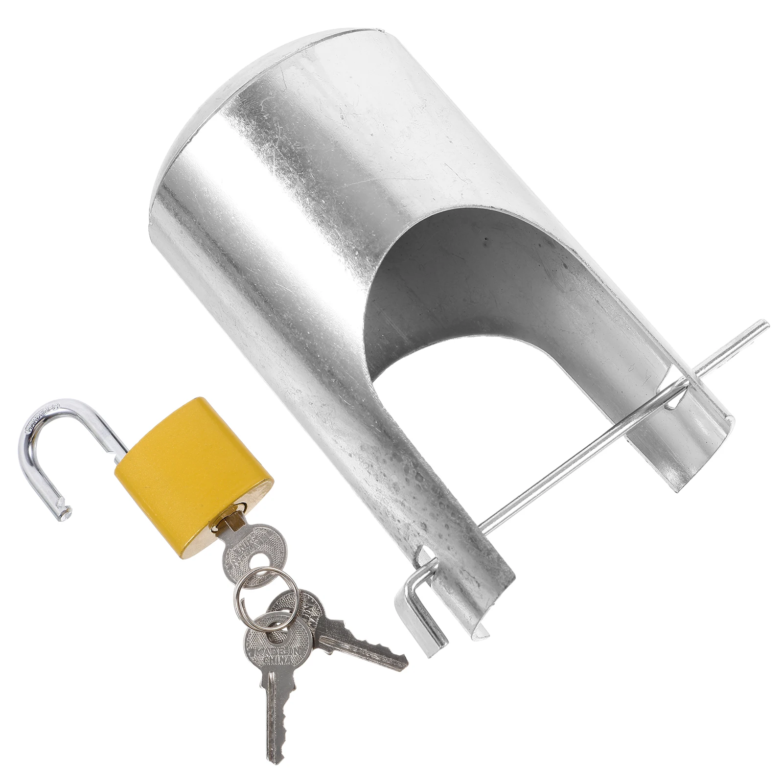 

1 set Faucet Lock Outdoor Water Spigot Cover Silver Iron Large Size Galvanized Anti Theft Faucet Protection System Easy Install