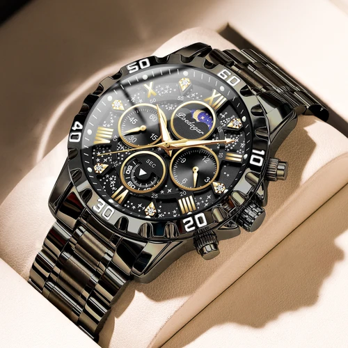 Reloj de pulsera POEDAGAR de lujo a la moda para hombre, cronógrafo resistente al agua, luminoso, de acero inoxidable, relojes militares de cuarzo para hombre