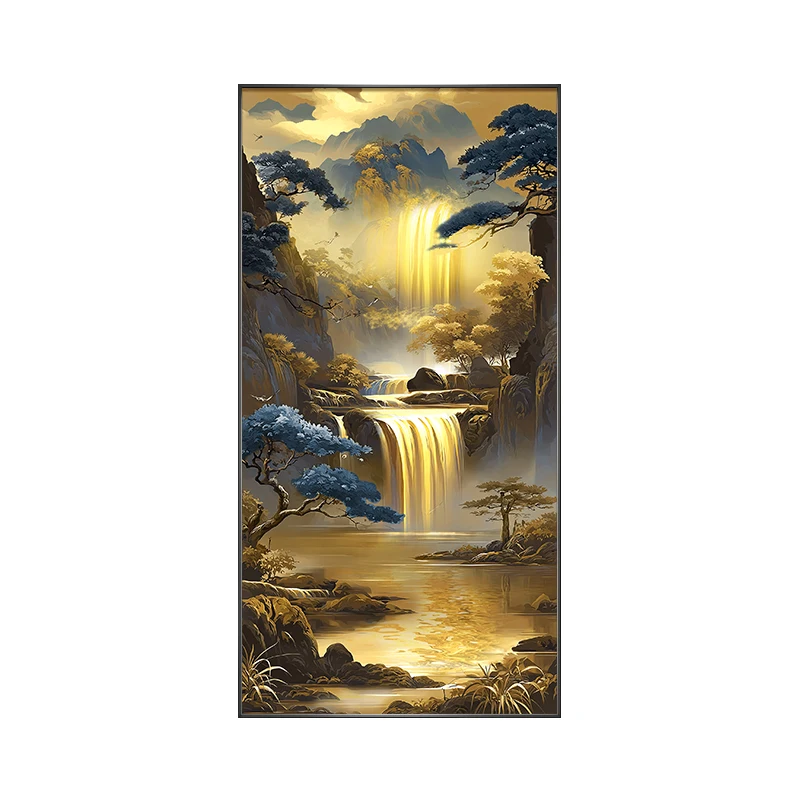 xx-Flowing Water Generates Wealth LED Decorative Paintings Furniture Decoration Living Room Bedroom Sofa Corridor Mural Lights