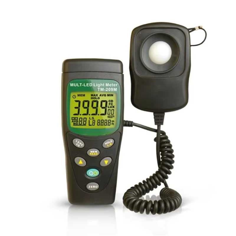 Digital illuminance meter 0-400,000, LUX/FC unit switching, multi-LED illuminance meter for photography, industry, agriculture