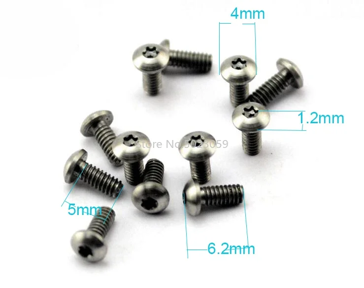 10pieces M2.1 Knife screw Titanium alloy T6 Plum blossom nut t6 torx screw for knife