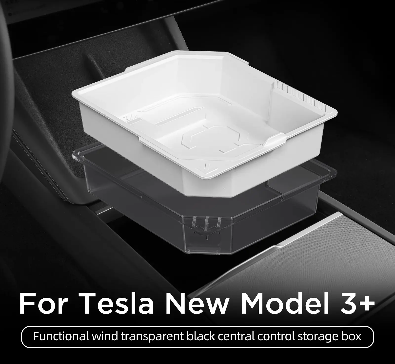 

Central Control Storage Box for Tesla Model 3 Highland 2024 Center Console Tray Silicone Organizer Stowing Tidying