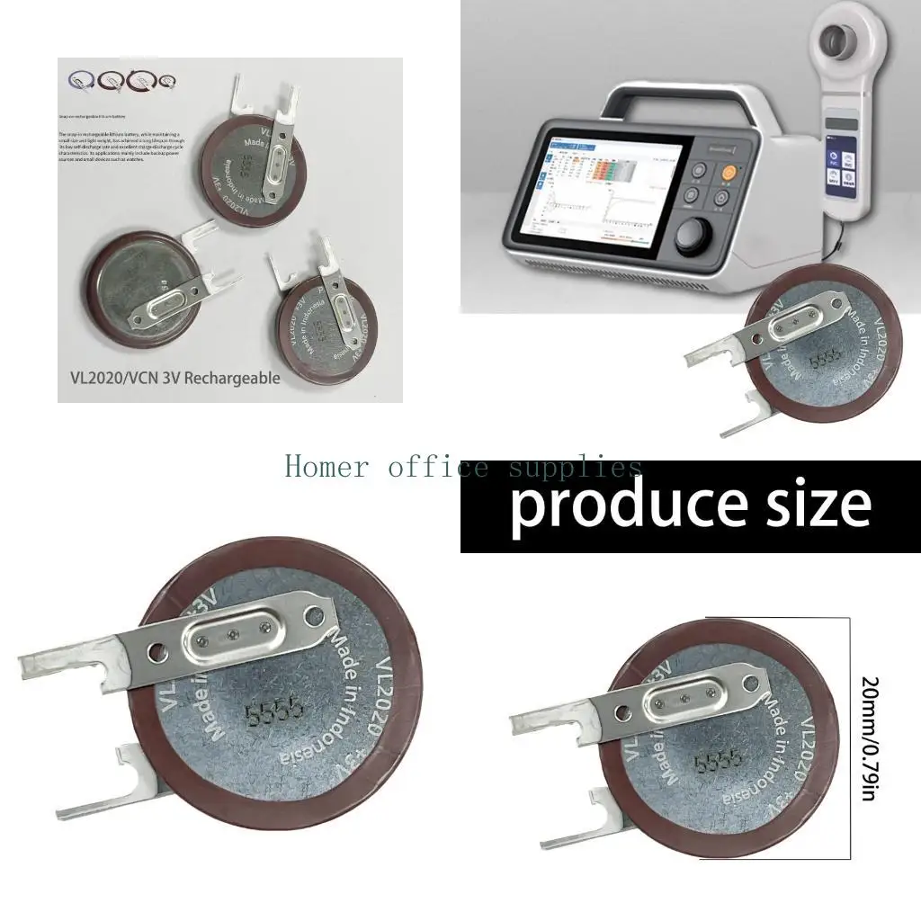 Baterías litio recargables K43B VL2020 VCN, 3V, 20Mah, para relojes medicinales, dispositivos críticos con potencia larga